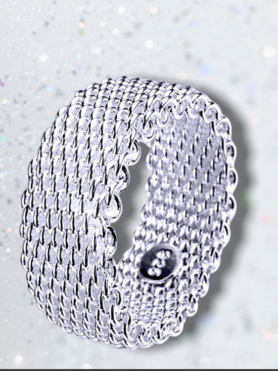 Exclusively Fancy Jewelry - Silver Band Ring .925 Thick Mesh Band Ring NWT sterling silver